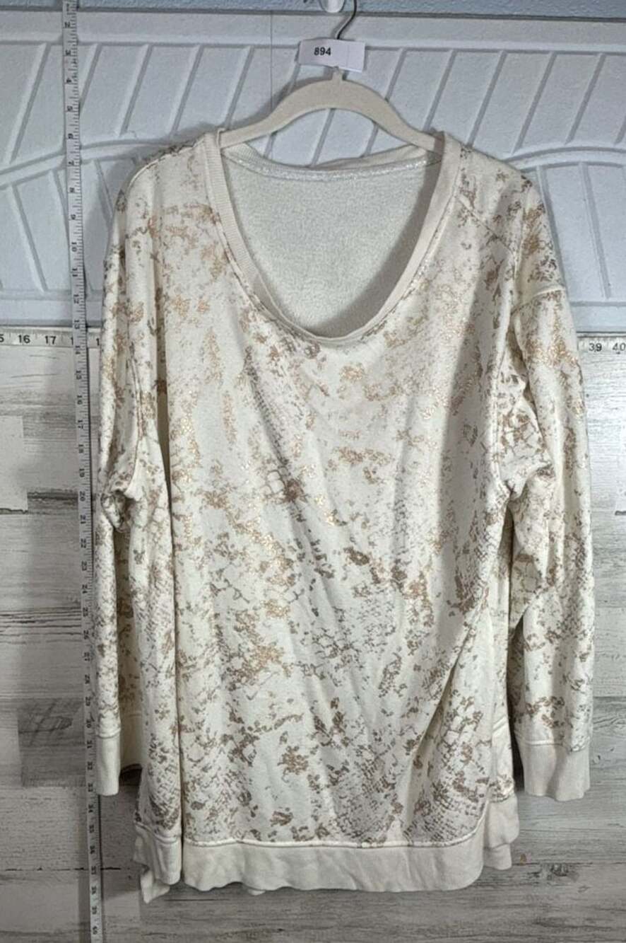 Jane and Delancey Pullover Sweatshirt Gold Shimmer Snake Print